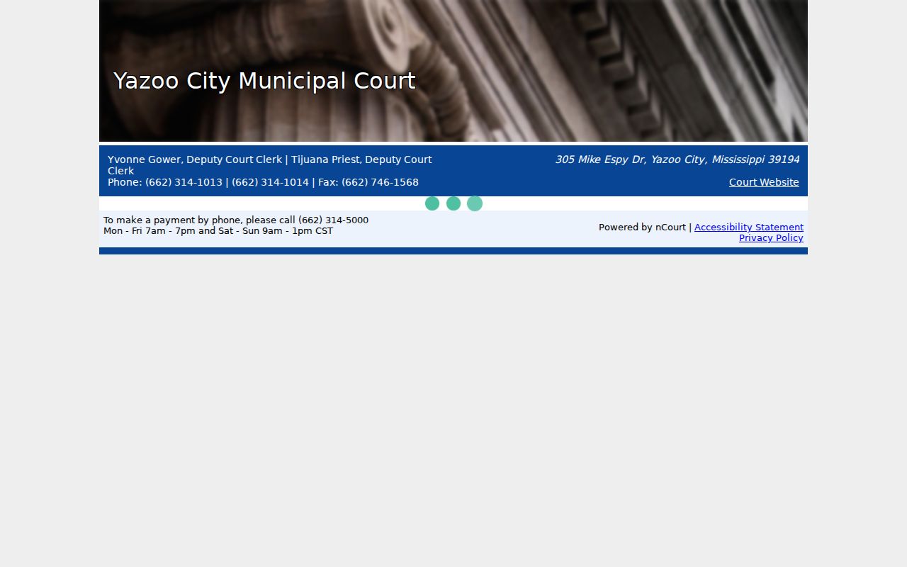 Yazoo City linked municipal payment interface