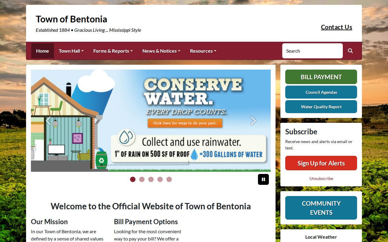 Official Town of Bentonia home page